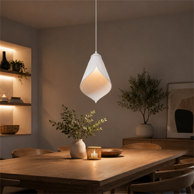 Yaprak Şekilli Beton Dokulu Salon / Oturma Odası Sarkıt Avize