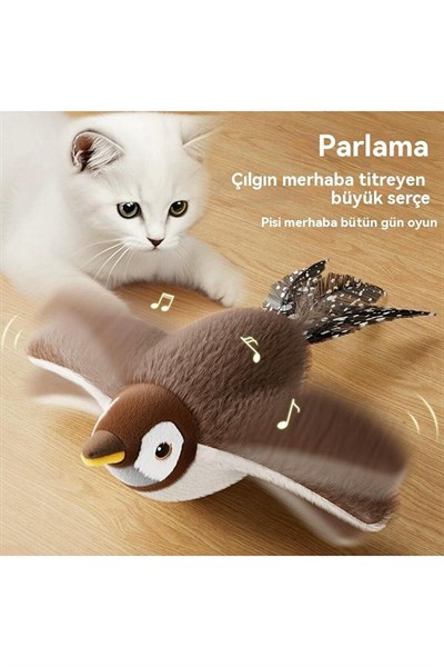 Evcil Hayvan Şarjlı Titreşimli Hareketli Uçan Kuş Oyuncak