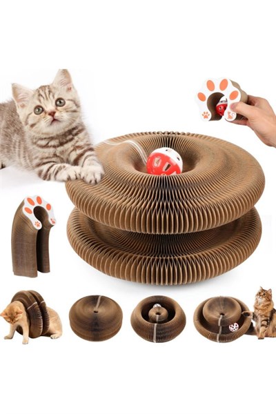 Kedi Tırmalama Akordiyon Oyuncak Toplu Kedi Oyuncağı Oyun Yatağı Dayanıklı Eğlenceli ve Konforlu