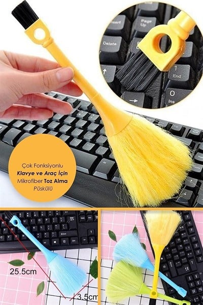 Klavye Ve Araç Mikrofiber Toz Alma Püskülü Ve Fırçası