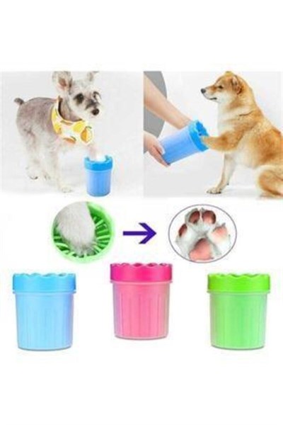 Silikon Fırçalı Kedi Köpek Pati Ayak Yıkama Kovası