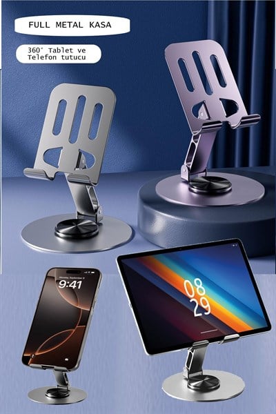 Yüksek Kalite Metal Telefon Tutucu 360° Dönebilen Telefon Ve Tablet Tutucu Masa Üstü Tablet Standı