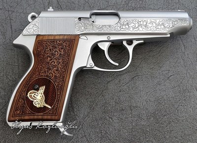 Alman Browning 7.65 Yanaklar Gravür & Açık Füme Titanyum