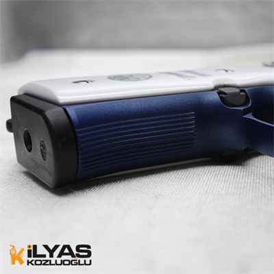 Beretta 92FS Mavi Kaplama & Parlak Beyaz Gravür