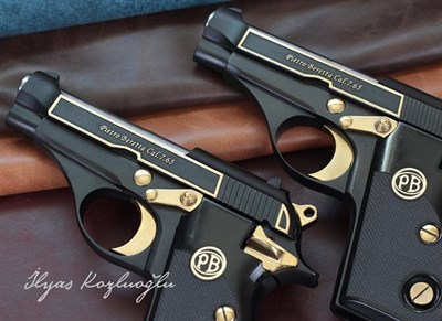 Beretta MOD70  Yanaklar Sarı Çerçeve Siyah Krom Kaplama