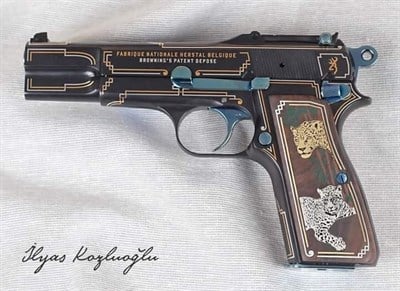 Browning - Çerçeve Hat Desenli Özel Gravür Tasarımı