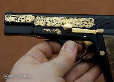 Browning - Mat Siyah & Parlak Sarı Titanyum Kaplama - Serpme Gravür