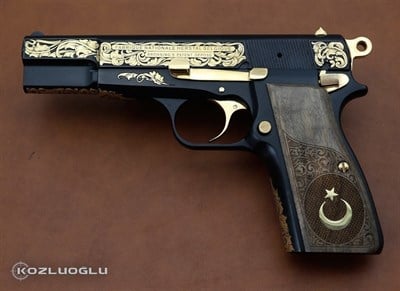 Browning - Mat Siyah & Parlak Sarı Titanyum Kaplama - Serpme Gravür