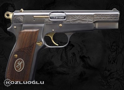 Browning 3D Zülfikar-Aslan Gravür & Yanık Füme Titanyum