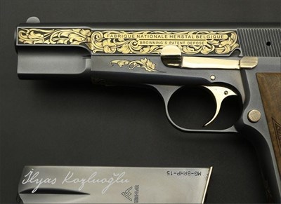 Browning HP Yanaklar Sarı Titanyum Gravür