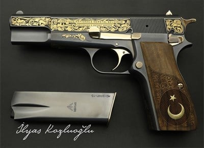 Browning HP Yanaklar Sarı Titanyum Gravür