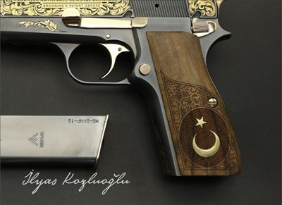 Browning HP Yanaklar Sarı Titanyum Gravür