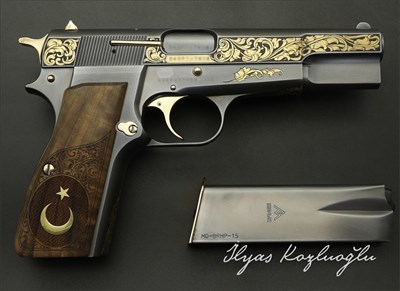 Browning HP Yanaklar Sarı Titanyum Gravür