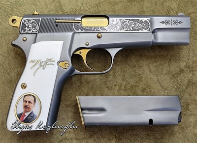 Browning Kartal Çiçek Gravür & Füme Titanyum Kaplama