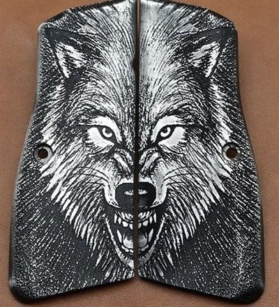 Browning Özel Tasarım Kurt Kafası Desenli Alüminyum Kabze