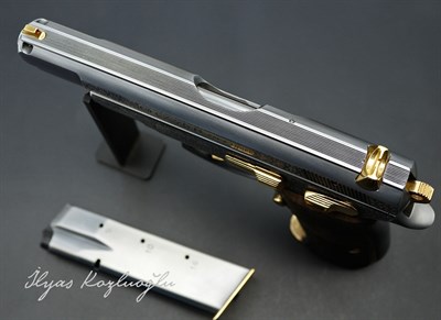 CZ 75 B - Eng Scroll Gravür - Açık Füme Titanyum Kaplama - Parlak Sarı Titanyum Parçalar