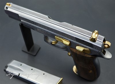 CZ 75 B - Eng Scroll Gravür - Açık Füme Titanyum Kaplama - Parlak Sarı Titanyum Parçalar