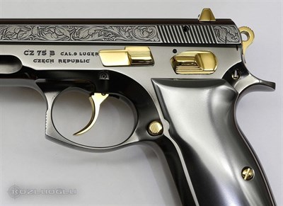 CZ 75 Yanaklar Çiçek Gravür - Füme Kaplama