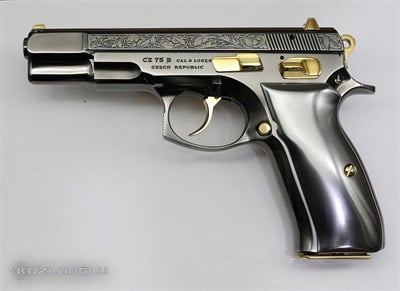 CZ 75 Yanaklar Çiçek Gravür - Füme Kaplama