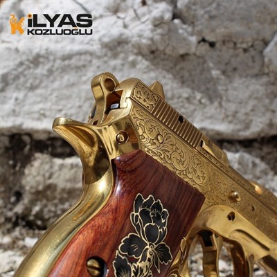 CZ 75B - Parlak Sarı Titanyum Kaplama - Full Gravür Desen