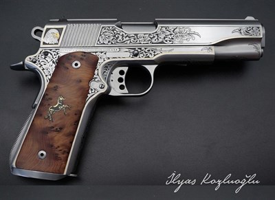 Colt 1911 Kartal - Gravür Desen