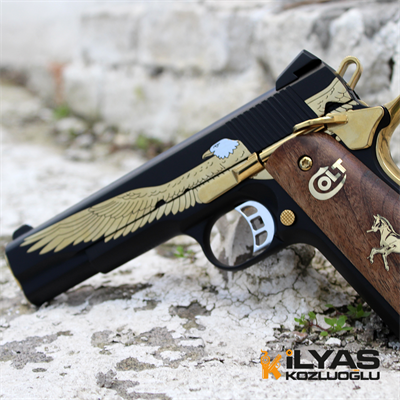 Colt 1911 Mat Siyah Kaplama & Kartal Gravür
