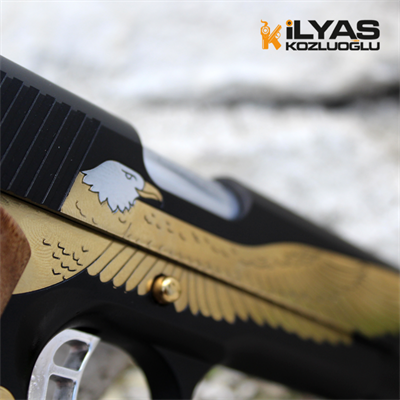 Colt 1911 Mat Siyah Kaplama & Kartal Gravür