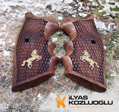 Colt Python Logolu Baklava Desen Ceviz Kabza