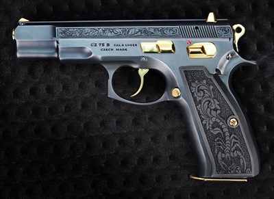Cz 75 Yanaklar Sarmaşık Desen Gravür - Akrep Aliminyum Kabza
