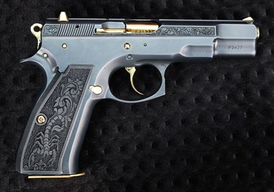 Cz 75 Yanaklar Sarmaşık Desen Gravür - Akrep Aliminyum Kabza