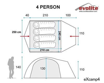 Evolite Excamp4 4 Kişilik Çadır