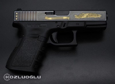 Glock 19 English Scroll - Kartal - Fotoğraf Gravür