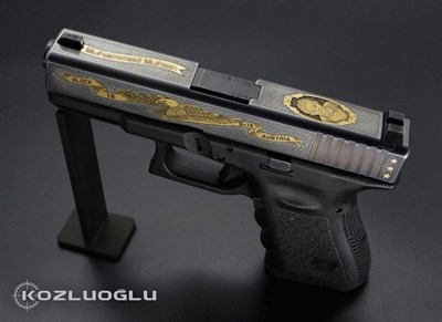 Glock 19 English Scroll - Kartal - Fotoğraf Gravür
