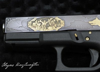 Glock 19 Gen4 Büyük Turan Devleti Yanık Füme