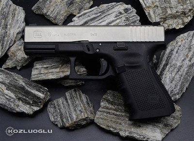 Glock 19 Gen4 Üst Serpme Gravür Beyaz Krom