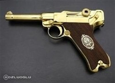 Luger Parabellum P08 - Parlak Sarı Titanyum Kaplama
