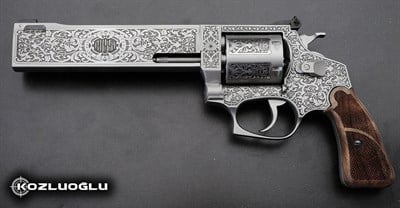 Rossi Cyclops 357. Magnum Gravür Çalışması - Mat Beyaz Krom Kaplama