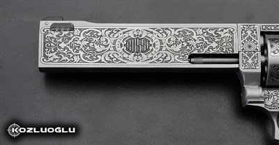 Rossi Cyclops 357. Magnum Gravür Çalışması - Mat Beyaz Krom Kaplama