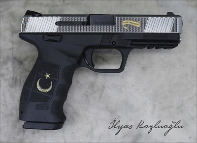 Sarsılmaz SAR9  Kartal Ay Yıldız Desen 3d Aslan Gravür