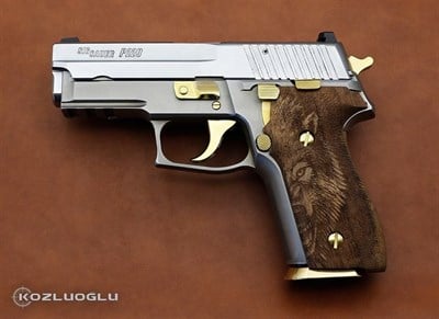 SıgSauer P229  3D Aslan Gravür & Titanyum Kaplama