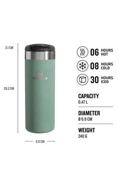 Stanley The Aerolıght Transit Mug 0.47 L Yeşil Termos