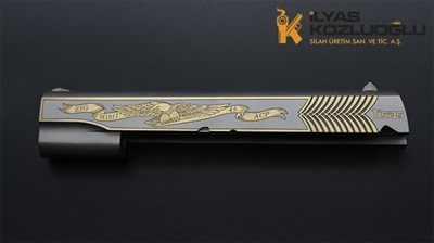 Tisaş ZIG M 1911 - Kartal ve Yeni Çekme Kertik Tasarım Gravürü - Mat Beyaz Krom Kaplama