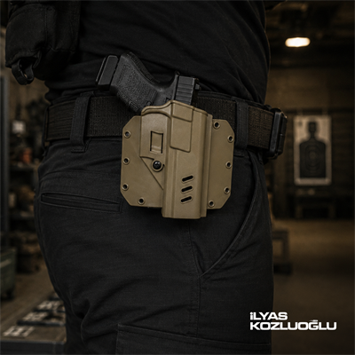 Black Grips Sarsılmaz SAR9 Taktik Polimer Kılıf Bej Çek At Tabanca Kılıfı