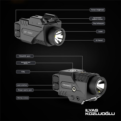 DEFENTAC Tabanca Lambası ve Kırmızı Lazer Nişangah