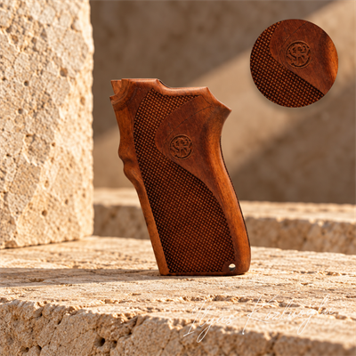 Smith & Wesson 6906 Ceviz Kabza Tam Yüzey Desenli Smith & Wesson Logolu