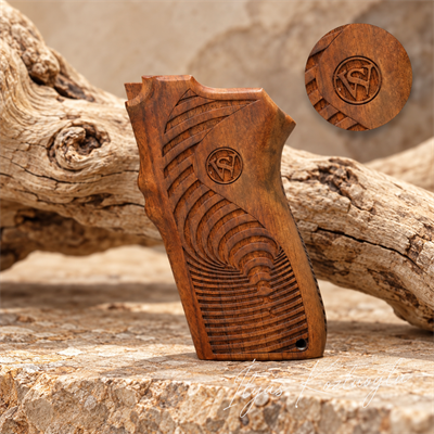 Smith & Wesson 6906 Ceviz Kabza Tam Yüzey Desenli S & W Logolu
