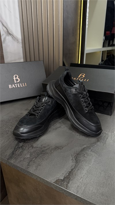 Bormio Süet Detaylı Sneaker | Siyah