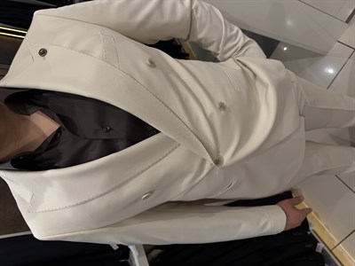 Çift Pileli Kruvaze Takım | Bej