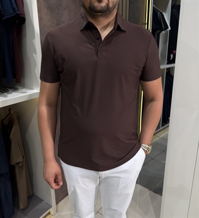 Fitilli Polo Yaka T-shirt | Kahve