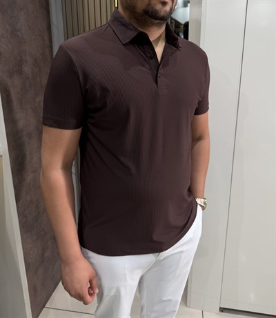 Fitilli Polo Yaka T-shirt | Kahve